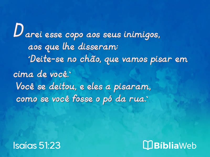 Isaías 51:23 em imagem para compartilhar