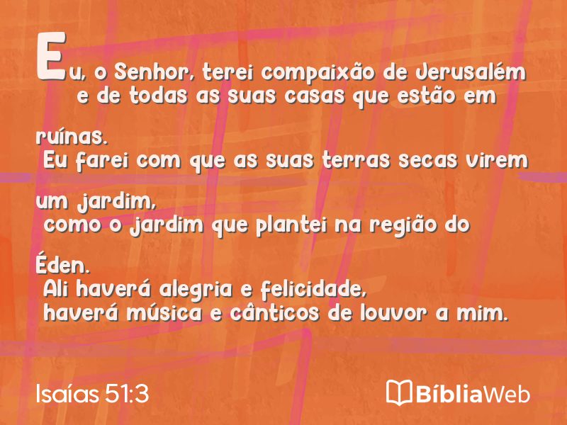 Isaías 51:3 em imagem para compartilhar