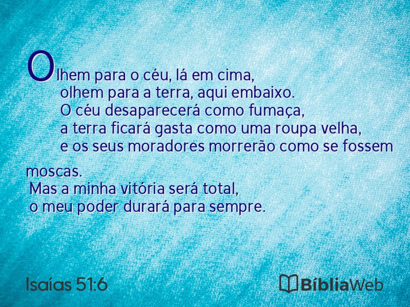 Isaías 51:6 em imagem para compartilhar