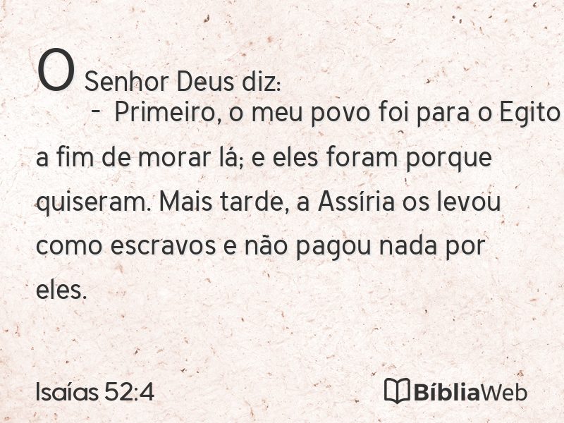 Isaías 52:4 em imagem para compartilhar