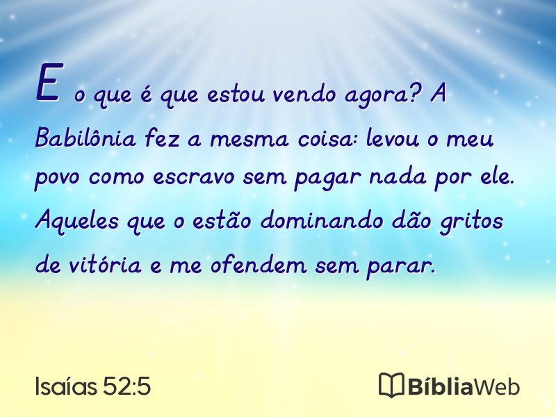 Isaías 52:5 em imagem para compartilhar
