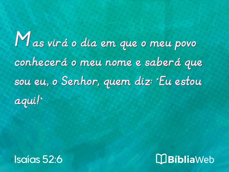 Isaías 52:6 em imagem para compartilhar