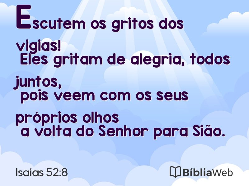 Isaías 52:8 em imagem para compartilhar