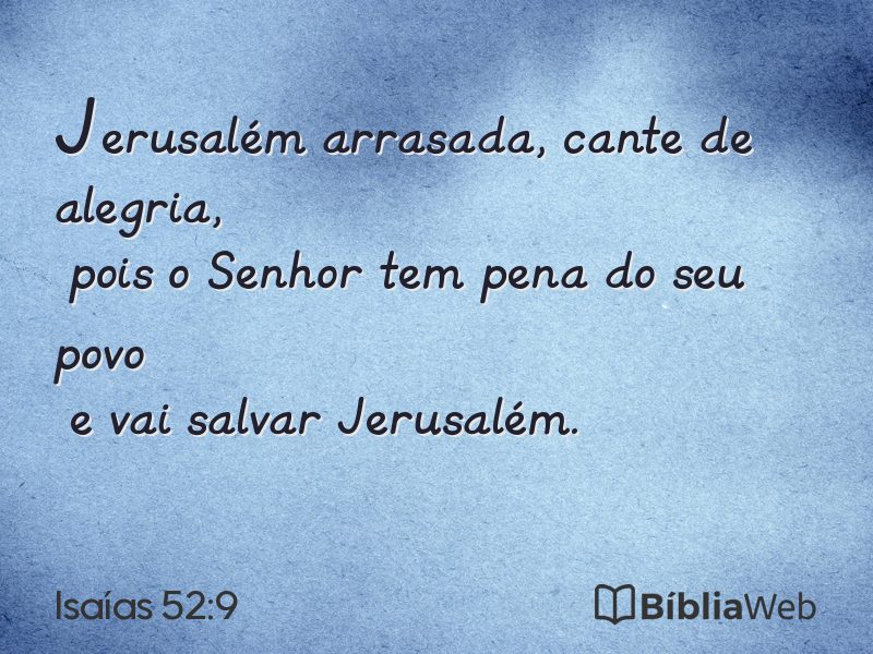 Isaías 52:9 em imagem para compartilhar