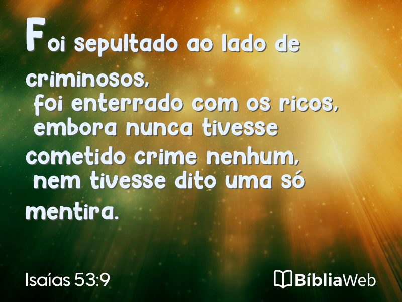 Isaías 53:9 em imagem para compartilhar