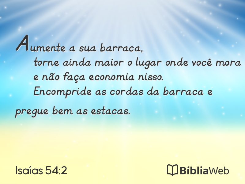 Isaías 54:2 em imagem para compartilhar