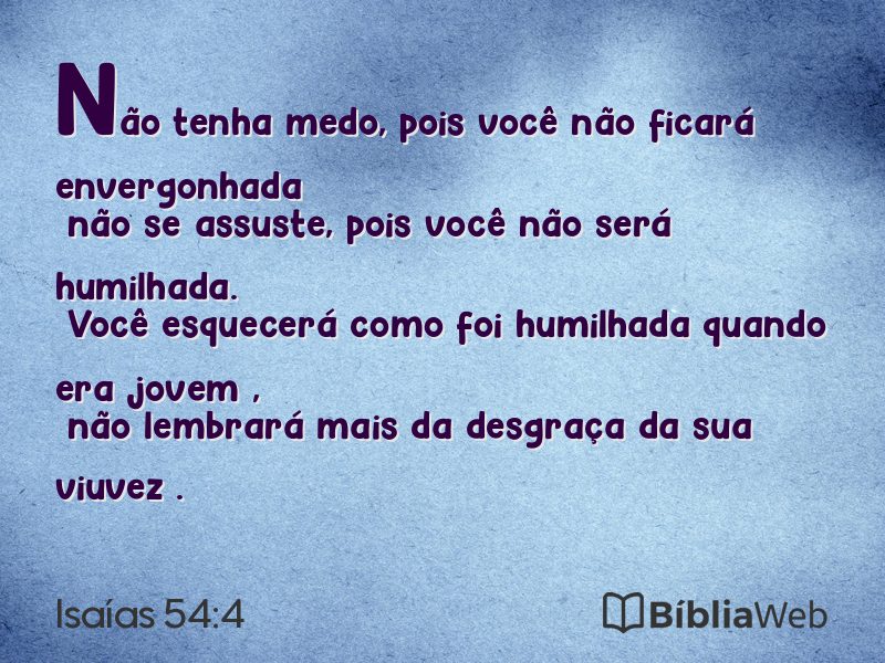 Isaías 54:4 em imagem para compartilhar