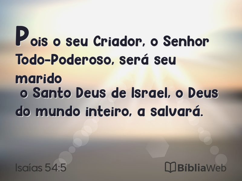 Isaías 54:5 em imagem para compartilhar