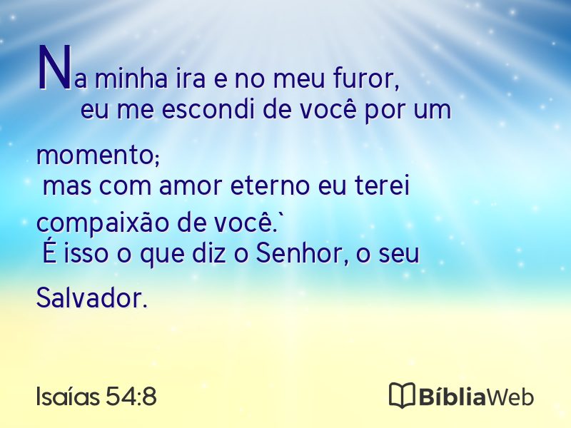 Isaías 54:8 em imagem para compartilhar