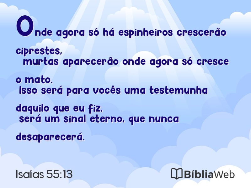 Isaías 55:13 em imagem para compartilhar