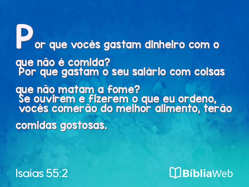Isaías 55:2 em imagem para compartilhar