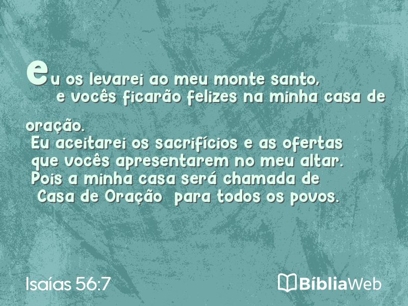 Isaías 56:7 em imagem para compartilhar