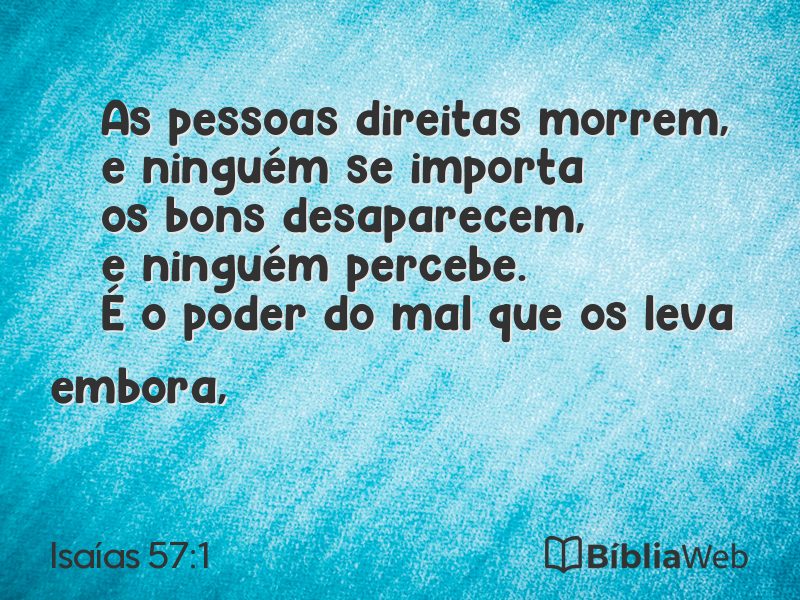 Isaías 57:1 em imagem para compartilhar