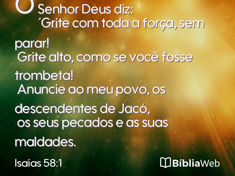 Isaías 58:1 em imagem para compartilhar
