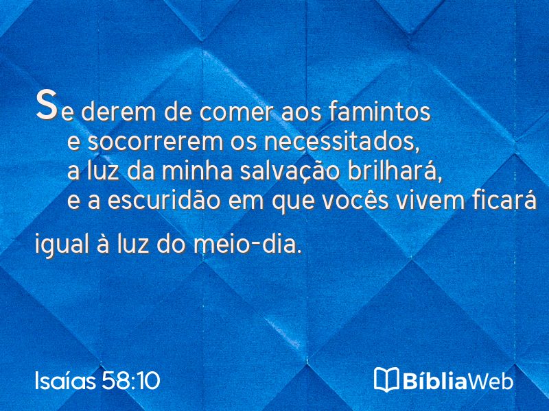 Isaías 58:10 em imagem para compartilhar