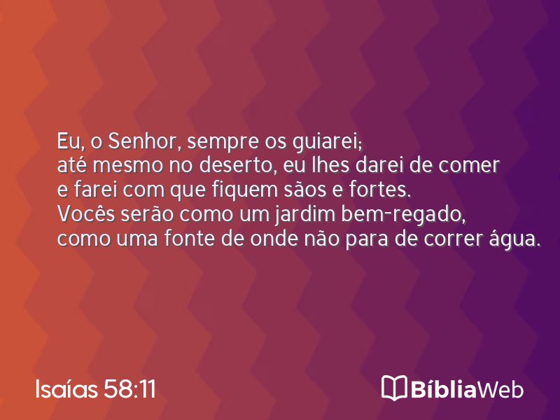 Isaías 58:11 em imagem para compartilhar