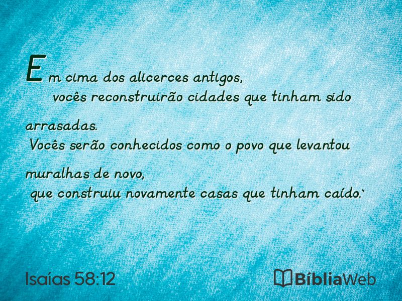 Isaías 58:12 em imagem para compartilhar