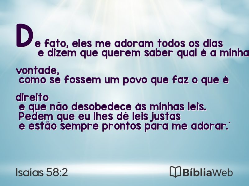 Isaías 58:2 em imagem para compartilhar