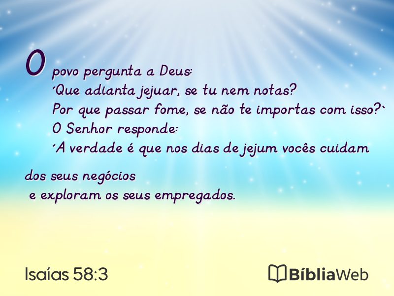Isaías 58:3 em imagem para compartilhar