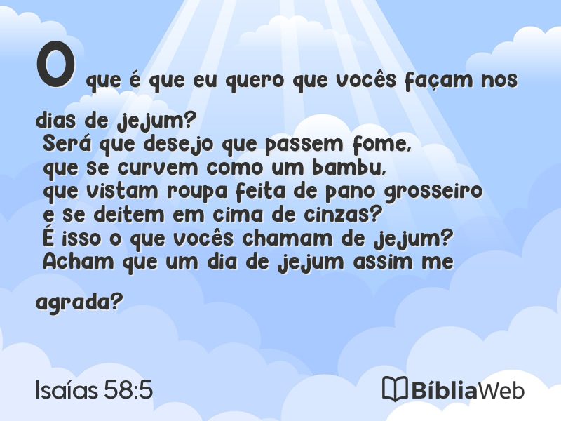 Isaías 58:5 em imagem para compartilhar