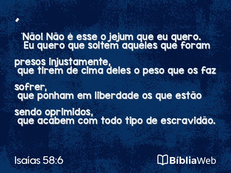 Isaías 58:6 em imagem para compartilhar