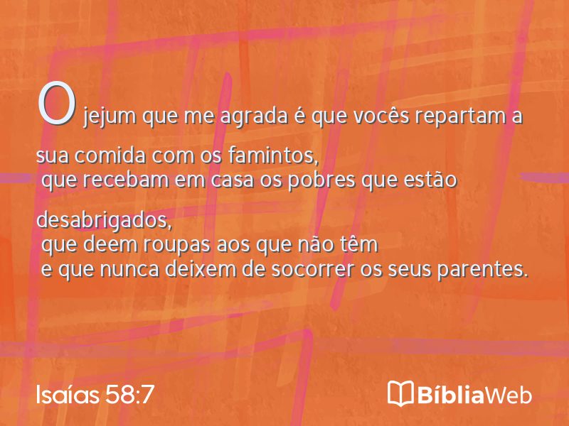 Isaías 58:7 em imagem para compartilhar