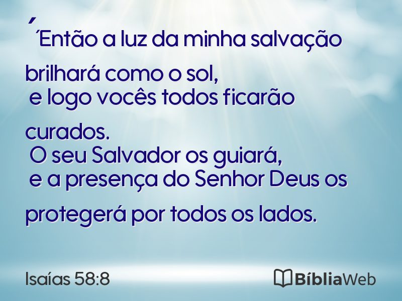 Isaías 58:8 em imagem para compartilhar