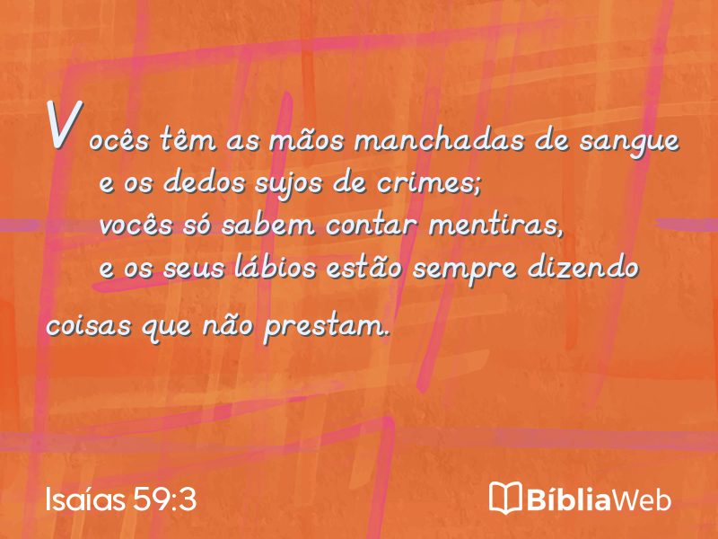 Isaías 59:3 em imagem para compartilhar