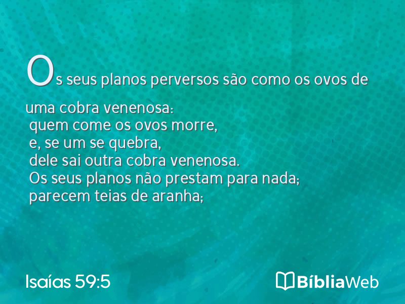 Isaías 59:5 em imagem para compartilhar