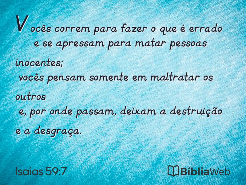 Isaías 59:7 em imagem para compartilhar