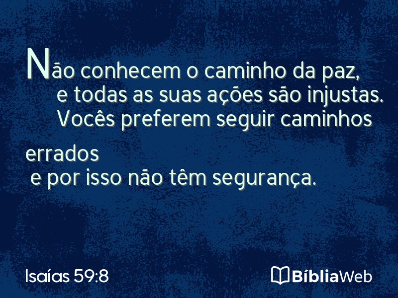 Isaías 59:8 em imagem para compartilhar