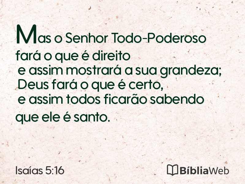 Isaías 5:16 em imagem para compartilhar