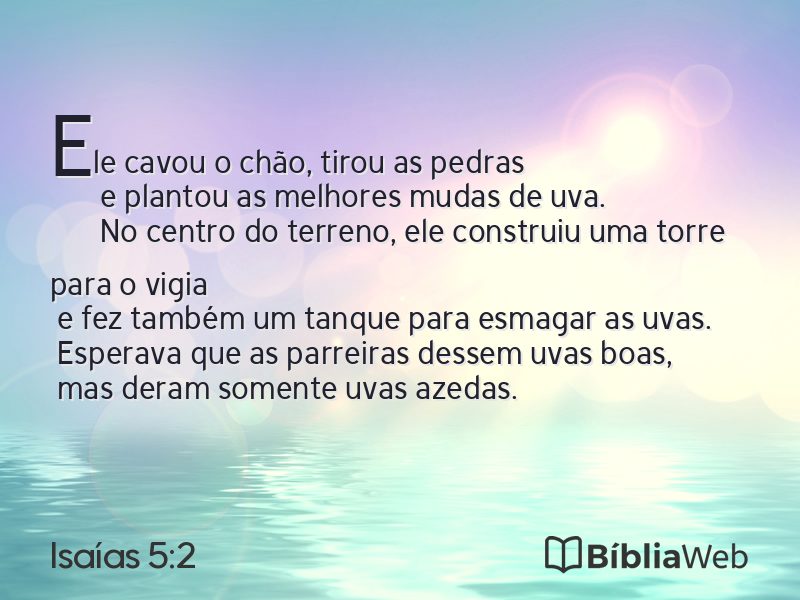 Isaías 5:2 em imagem para compartilhar