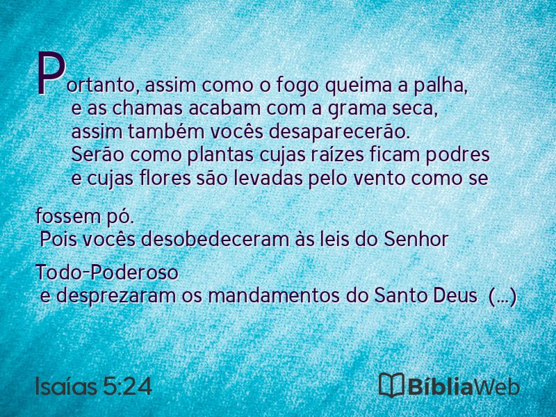 Isaías 5:24 em imagem para compartilhar