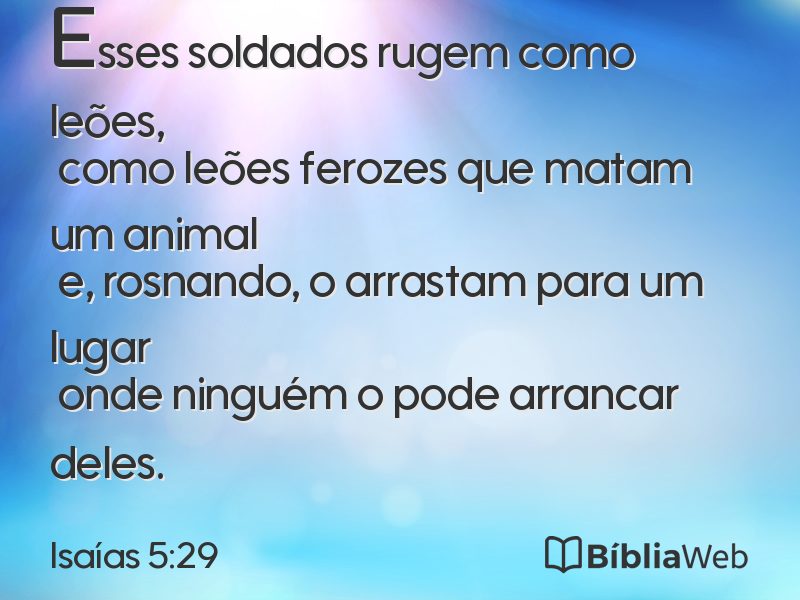 Isaías 5:29 em imagem para compartilhar