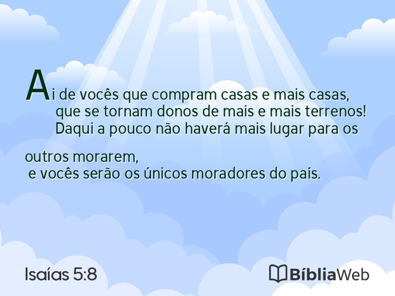 Isaías 5:8 em imagem para compartilhar