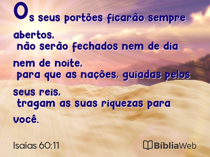 Isaías 60:11 em imagem para compartilhar