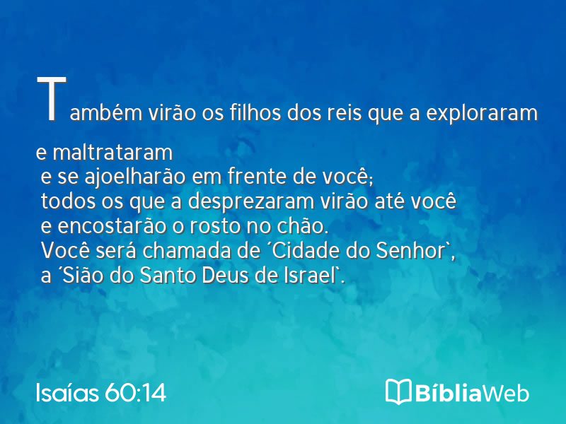 Isaías 60:14 em imagem para compartilhar