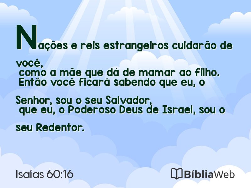 Isaías 60:16 em imagem para compartilhar