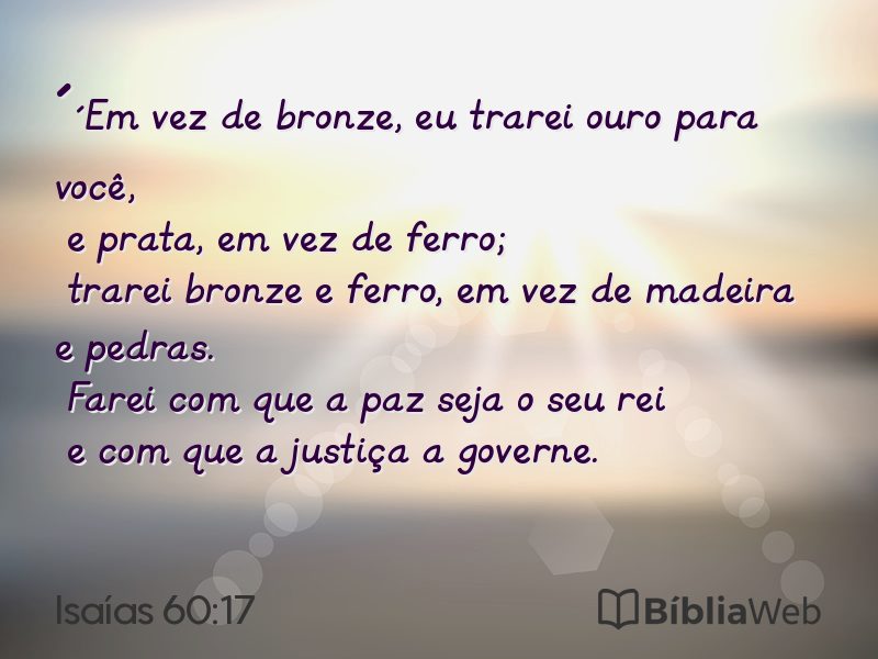 Isaías 60:17 em imagem para compartilhar