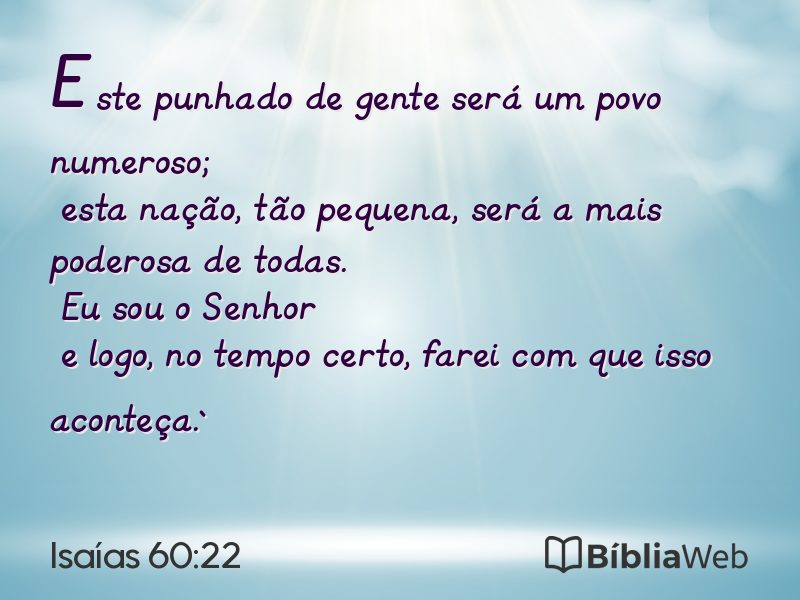 Isaías 60:22 em imagem para compartilhar