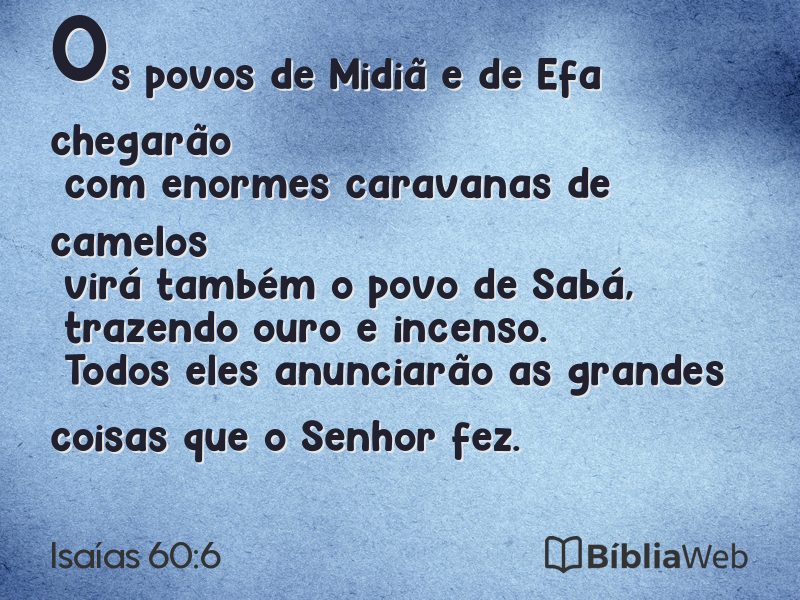 Isaías 60:6 em imagem para compartilhar