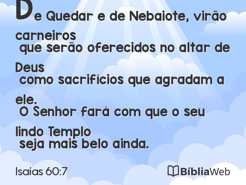 Isaías 60:7 em imagem para compartilhar