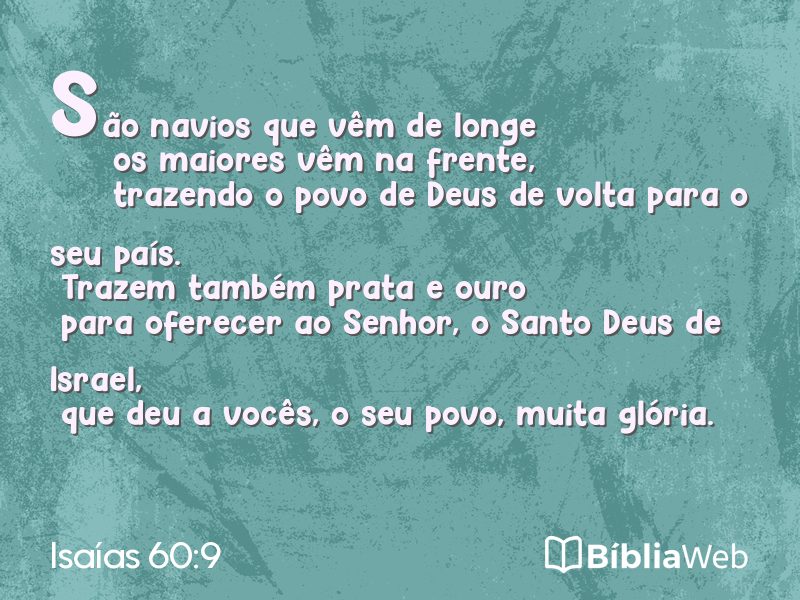 Isaías 60:9 em imagem para compartilhar
