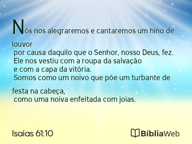Isaías 61:10 em imagem para compartilhar