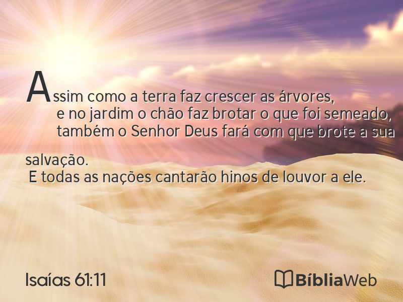 Isaías 61:11 em imagem para compartilhar