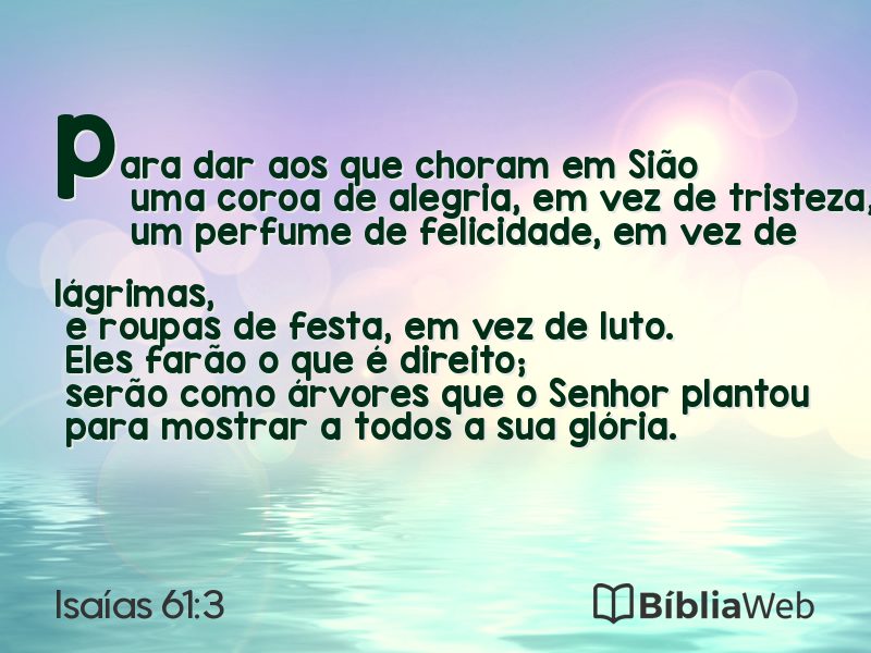 Isaías 61:3 em imagem para compartilhar