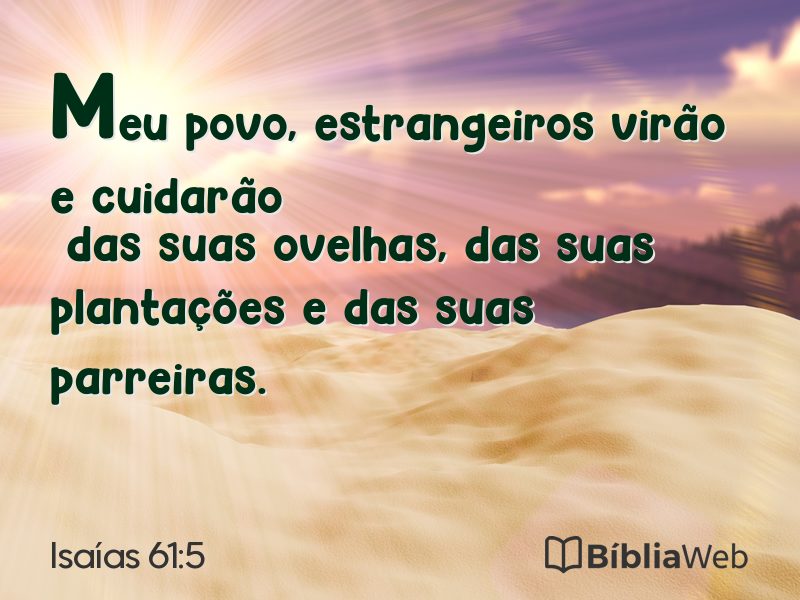 Isaías 61:5 em imagem para compartilhar