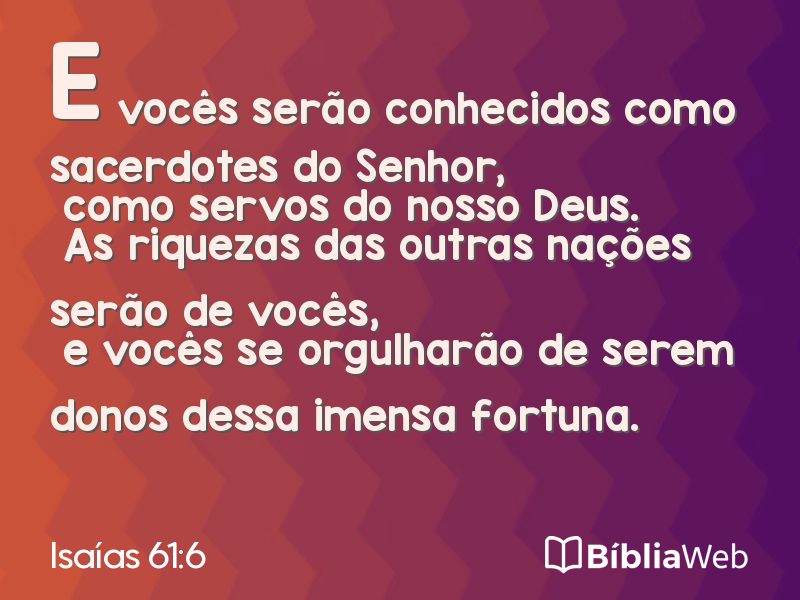 Isaías 61:6 em imagem para compartilhar