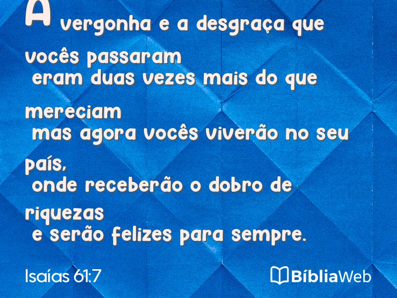 Isaías 61:7 em imagem para compartilhar